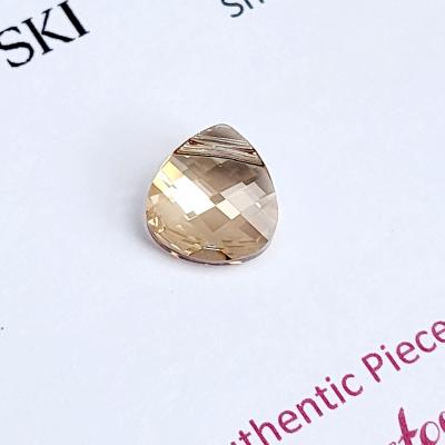 Genuine Swarovski Briolette top view Swarovski 6012 Flat Briolette Pendant - Crystal Golden Shadow 11x10mm