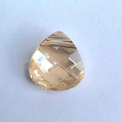 Genuine Swarovski Top View Swarovski 6012 Flat Briolette Pendant - Crystal Golden Shadow 11x10mm