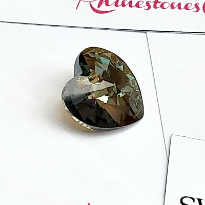 Authentic Swarovski Crystal from Rhinestones Online Swarovski 6228 Xilion Heart Pendant - Crystal Bronze Shade 14mm