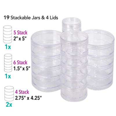 from Rhinestones Online Beadsmith 4Stack Jars - 19PC Assortment diagram