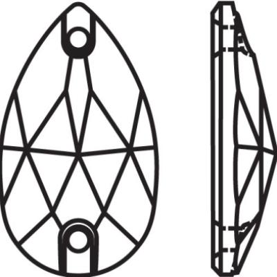 Aurora Pearshape 2 Hole Sew-On Flatback Crystal