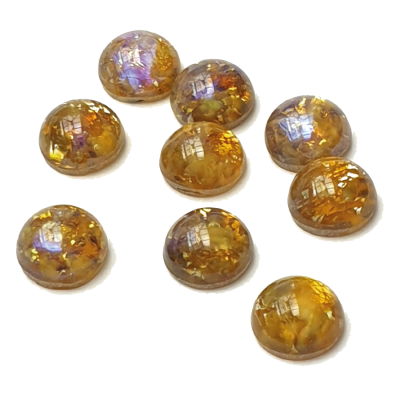 Preciosa Silver Opal Round Cabochons - Gold pic 2