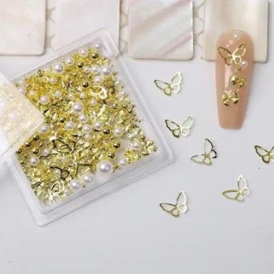Butterflies and Bows Nail Art