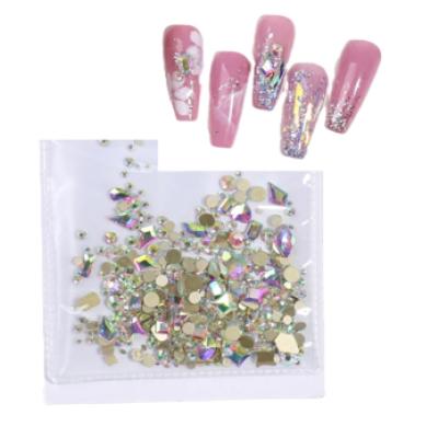 K9 Glass Nail Art Shapes - Crystal AB (rainbow) Rhinestones Online Crystal Tips