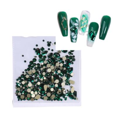 K9 Glass Nail Art Shapes - Green RhinestonesOnline Crystal Nail Tips