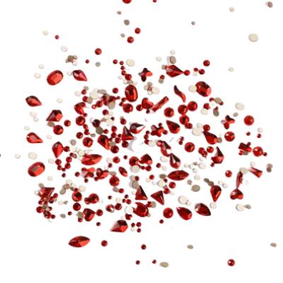K9 Glass Nail Art Shapes - Red Rhinestones Online Crystal Nail Tips