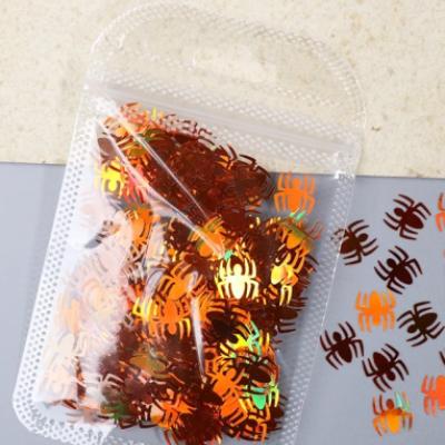 Halloween Spider Nail Art Burnt Orange