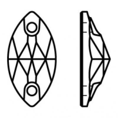 Preciosa Navette diagram (sew on) Preciosa Navette sew on diagram