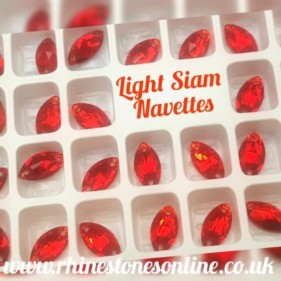 Preciosa Light Siam Navette photograph Rhinestones Online Preciosa Light Siam Navette photo RhinestonesOnline