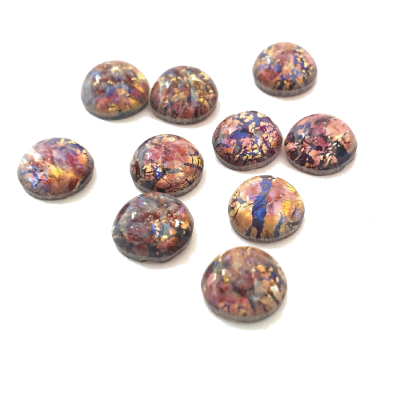 Preciosa Silver Opal Round Cabochons - Amethyst pic 2