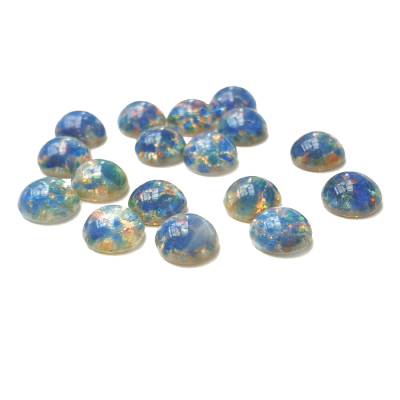 Rhinestones online Preciosa Silver Opal Round Cabochons - Turquoise Preciosa Silver Opal Round Cabochons - Turquoise