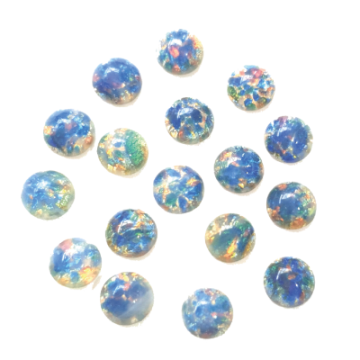 Preciosa Silver Opal Round Cabochons - Turquoise pic 2