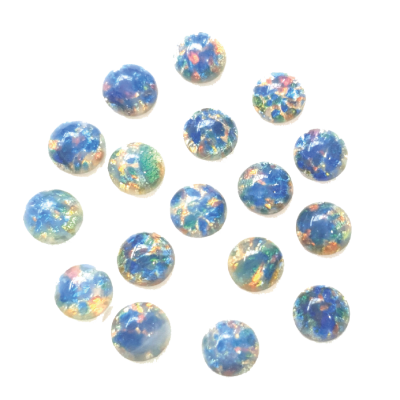 Rhinestones online Preciosa Silver Opal Round Cabochons - Turquoise pic 2 Preciosa Silver Opal Round Cabochons - Turquoise pic 2