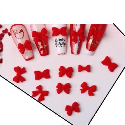 Red Velvet Ribbons and Bows Nail Art