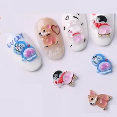 Cute resin cartoon animal shakin your booty nail art