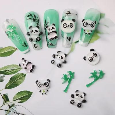 resin panda nail art charm bamboo cute