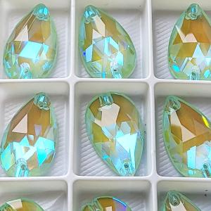 Aurora Pearshape Sew On Crystal Mint Green Delite from RhinestonesOnline