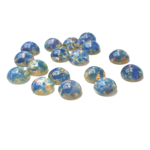 Preciosa Silver Opal Round Cabochons - Turquoise